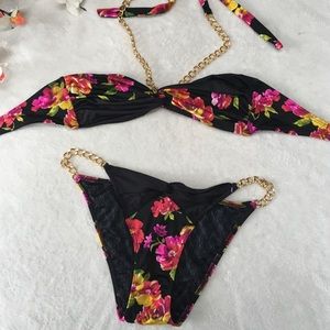 🌺🌹🌸 NW VS Floral Chain Bikini Set